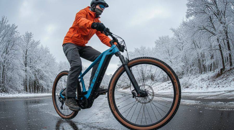 ebike op een gladde weg