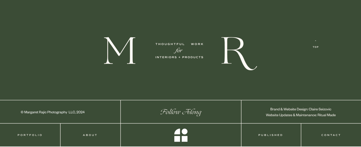 Screenshot of Margaret Rajic, from the website footer designs collection.