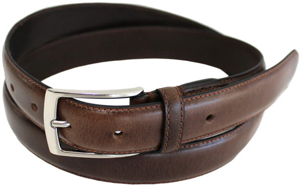 Full Grain Stitched Leather Belt in Black & Brown. Style number 41009 - Image 3