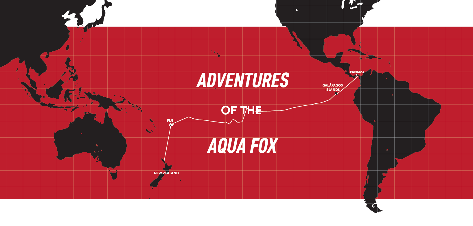 Adventures of the Aqua Fox route map planning ahead full trip length. Grid Map
