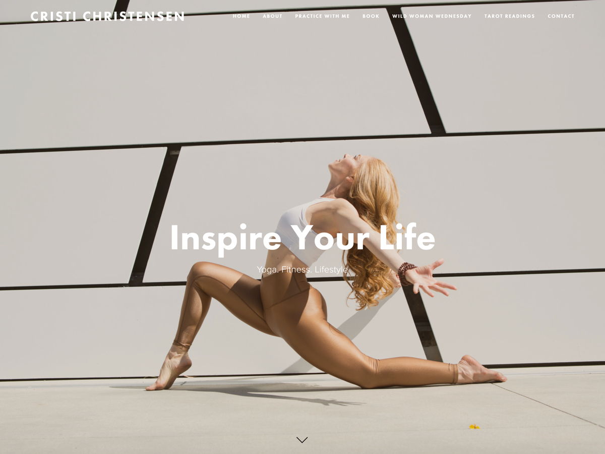Screenshot of Cristi Christensen, from the yoga websites collection.