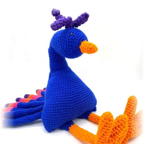 Padrão Amigurumi de Crochê Bird Buddy Peacock