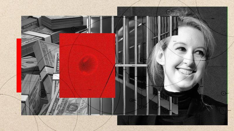 Photo Illustration of Elizabeth Holmes collaged with other Images