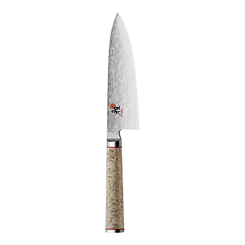 Miyabi SG2 Birch Chef's Knife vs Wüsthof Classic Ikon Chef Knives Slant