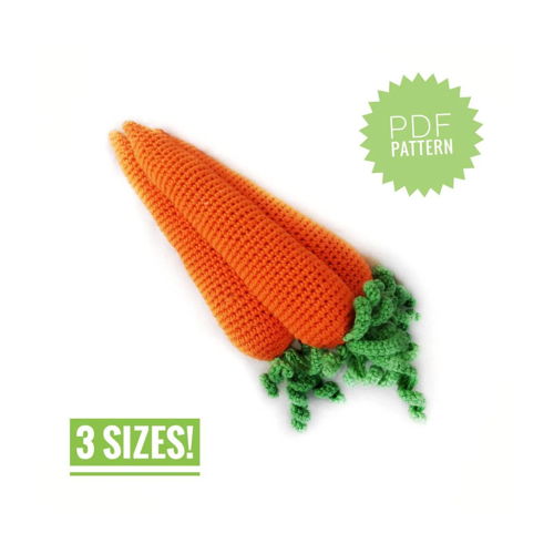 CARROT Crochet Pattern -Easter Carrot Crochet Food Pattern Amigurumi Food  Vegetables Play Food Pattern Amigurumi Patterns Tutorial