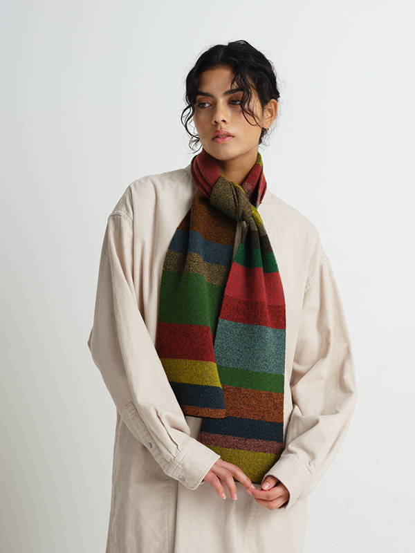 model wears Small Tweed Scarf