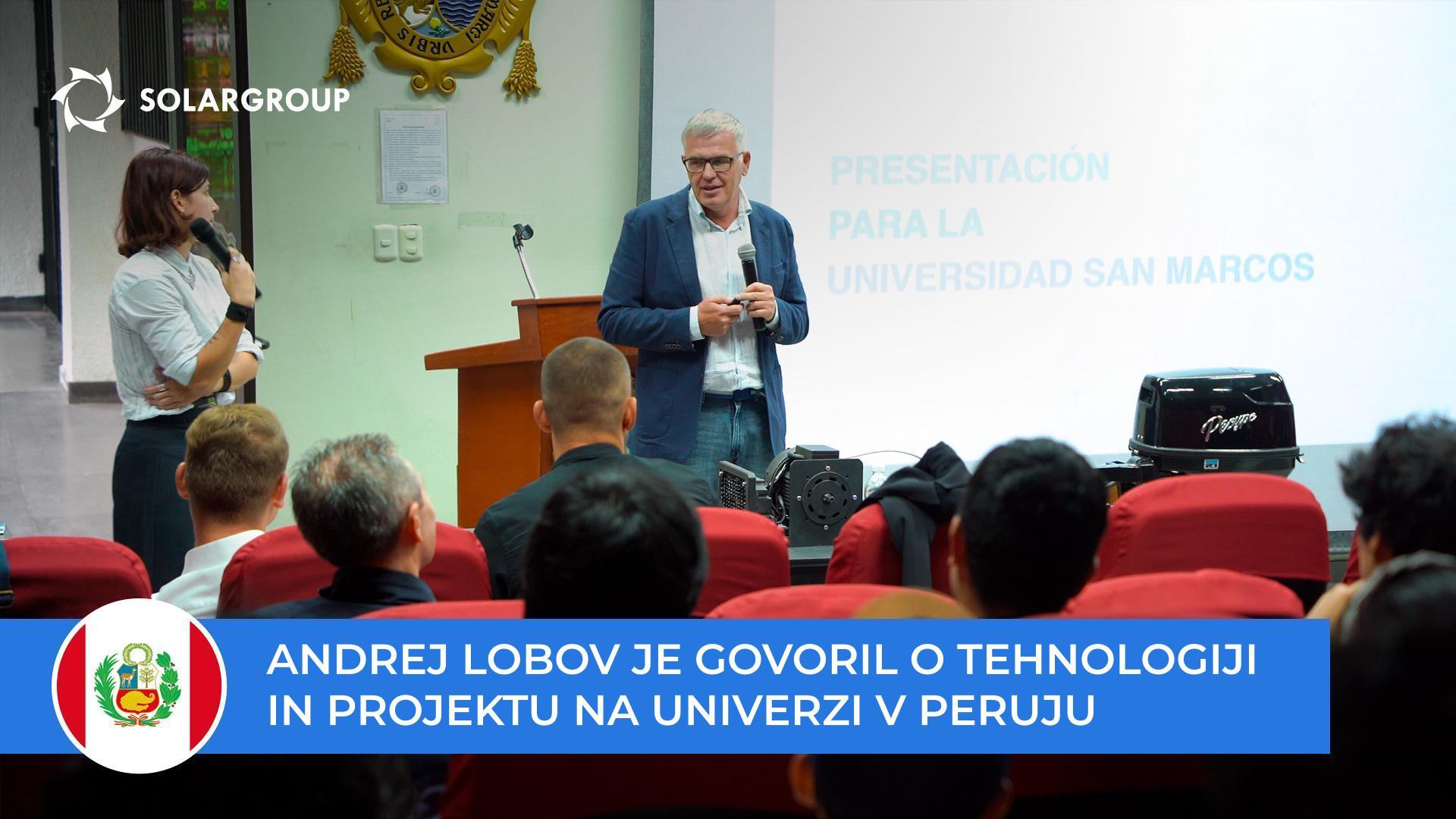 Andrej Lobov je o tehnologiji in projektu spregovoril študentom in profesorjem univerze San Marcos