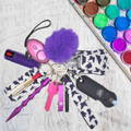 stun gun mace keychain luxe purple butterflies