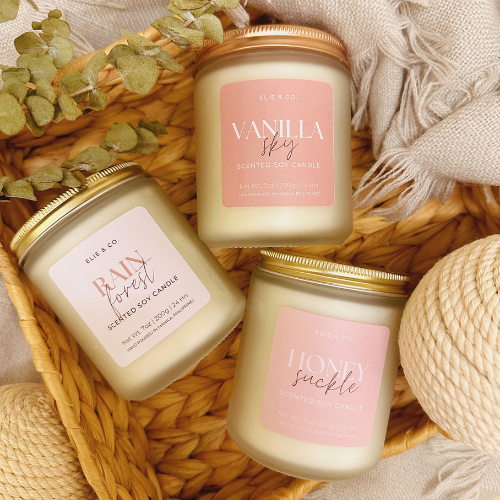 Scented Soy Blend Candle Home Fragrance and Decoration With Box Perfect for Giveaway by Elie And Co.