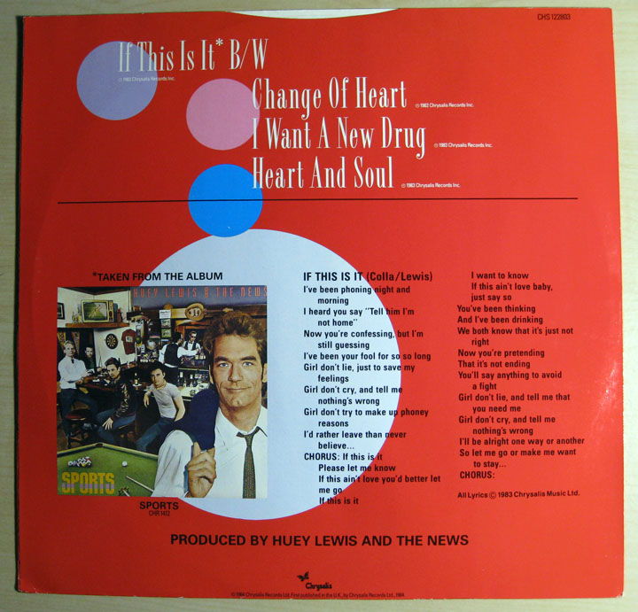 Huey Lewis And The News - If This Is It  - 4  Track EP ... 2