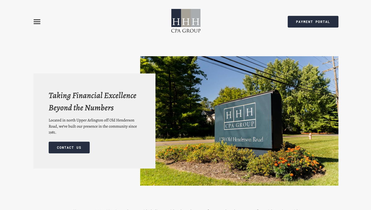Screenshot of HHH CPA Group, from the accountant websites collection.