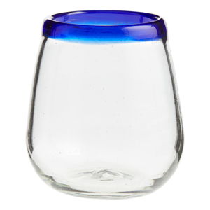 Rocco Blue Handcrafted Stemless Wine Glass - World Market
