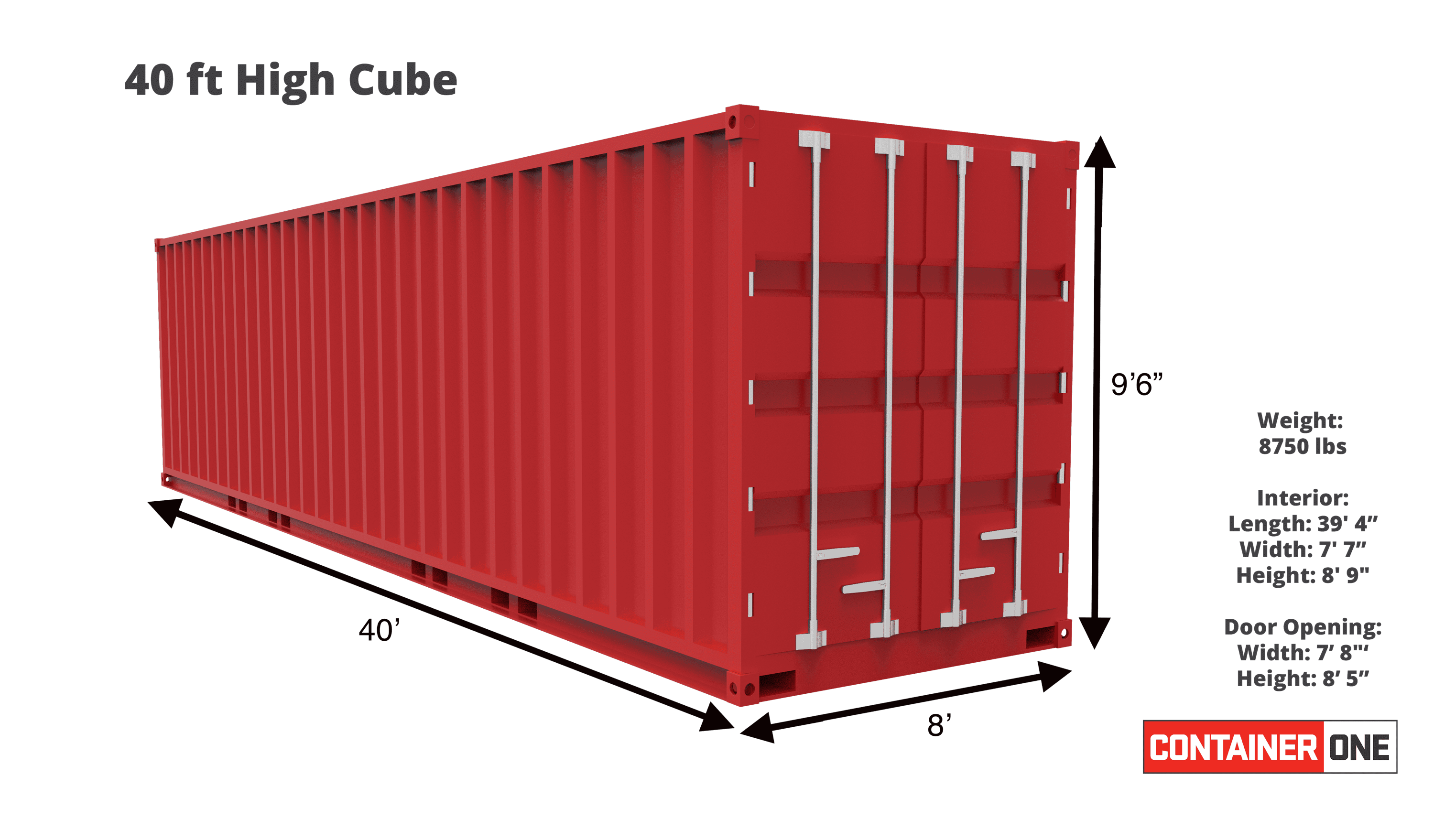 Buy 40 Ft High Cube Hc Conex Containers Container One