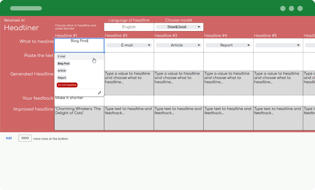 Choosing what to headline