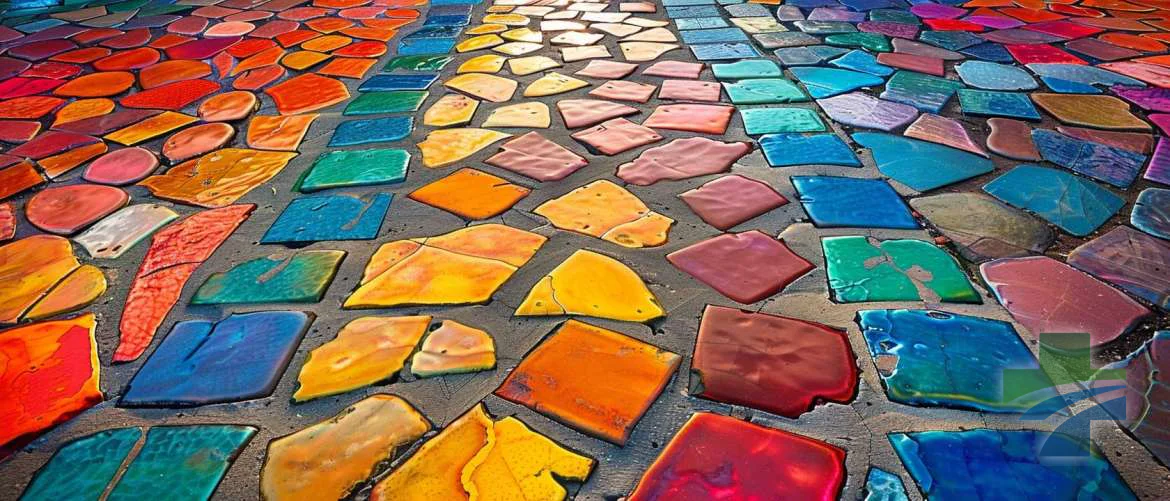 Colorful mosaic path representing the complex journey of patient diagnosis