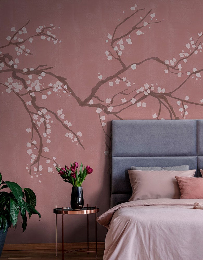 Pink Cherry Blossom Wall Mural Feathr Wallpapers