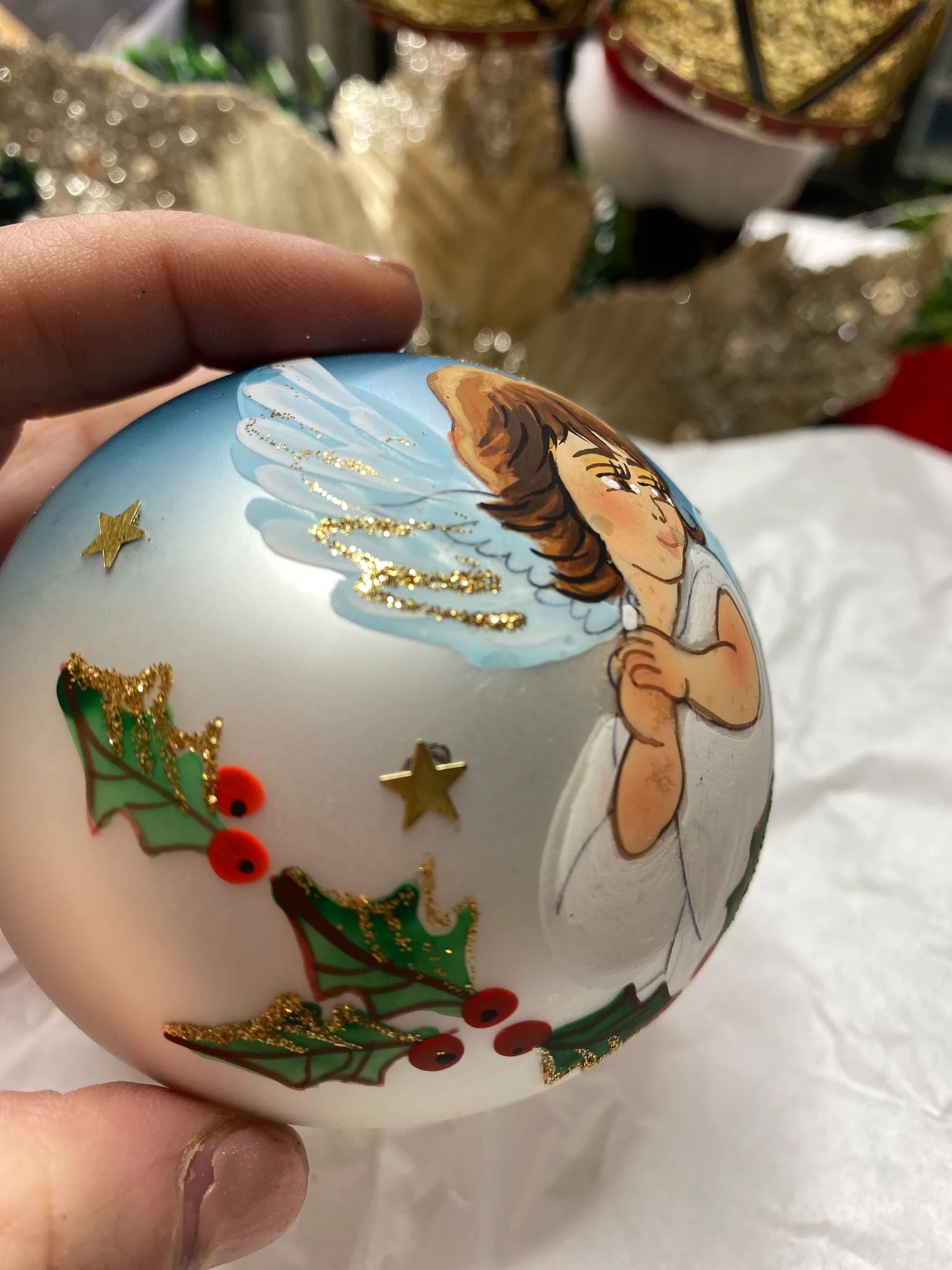 80mm Blue Angel on Holly - Image 4