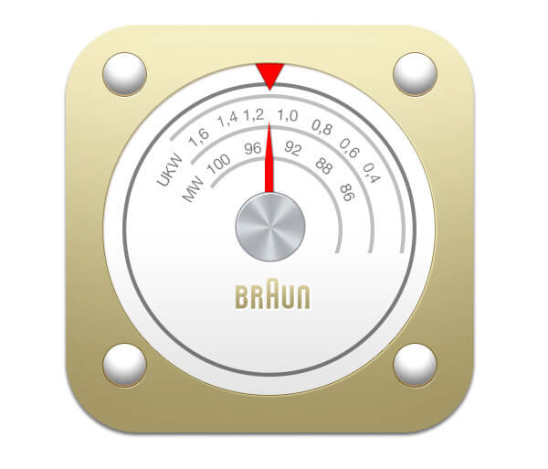 Braun Radio - иконка ретро радио в PSD формате