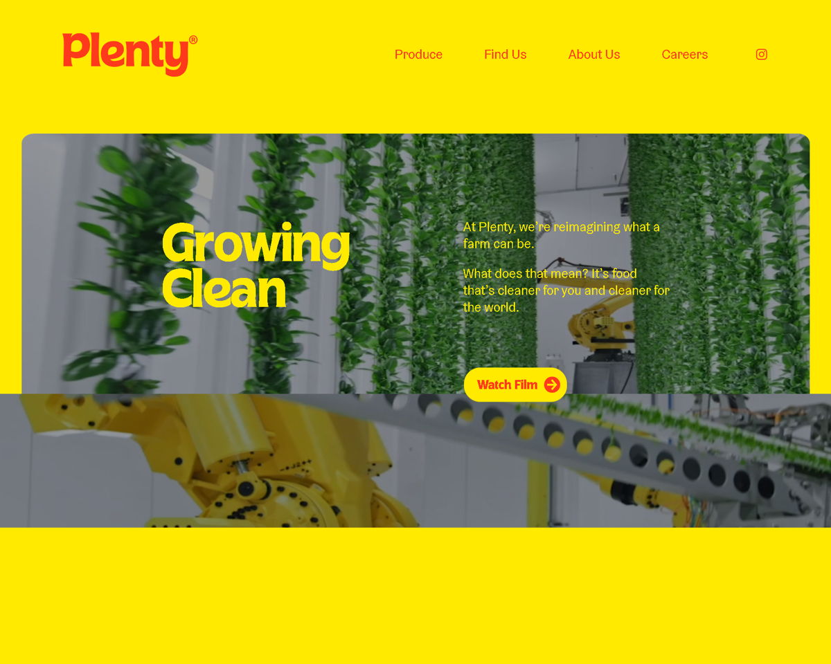 Screenshot of Plenty , from the yellow websites collection.