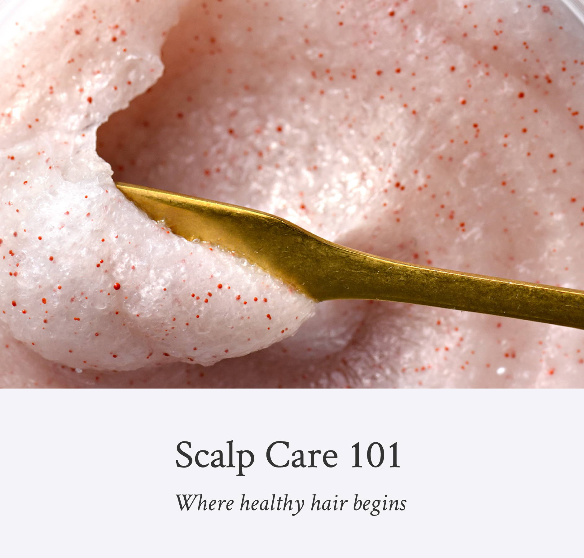 texture image of Davines' SOLU Scrub with the title 'Scalp Care 101: Where healthy hair begins'