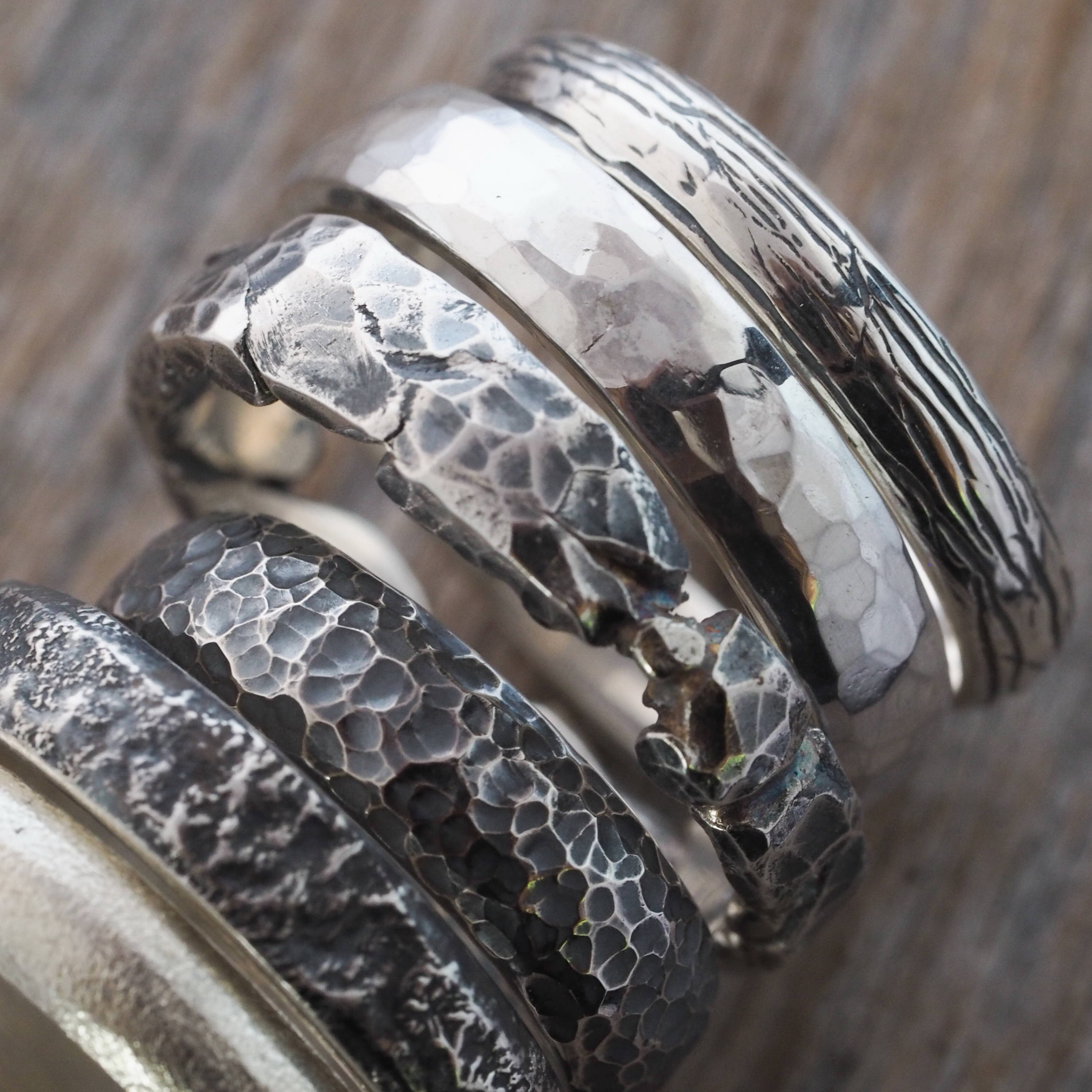 Chunky silver rings