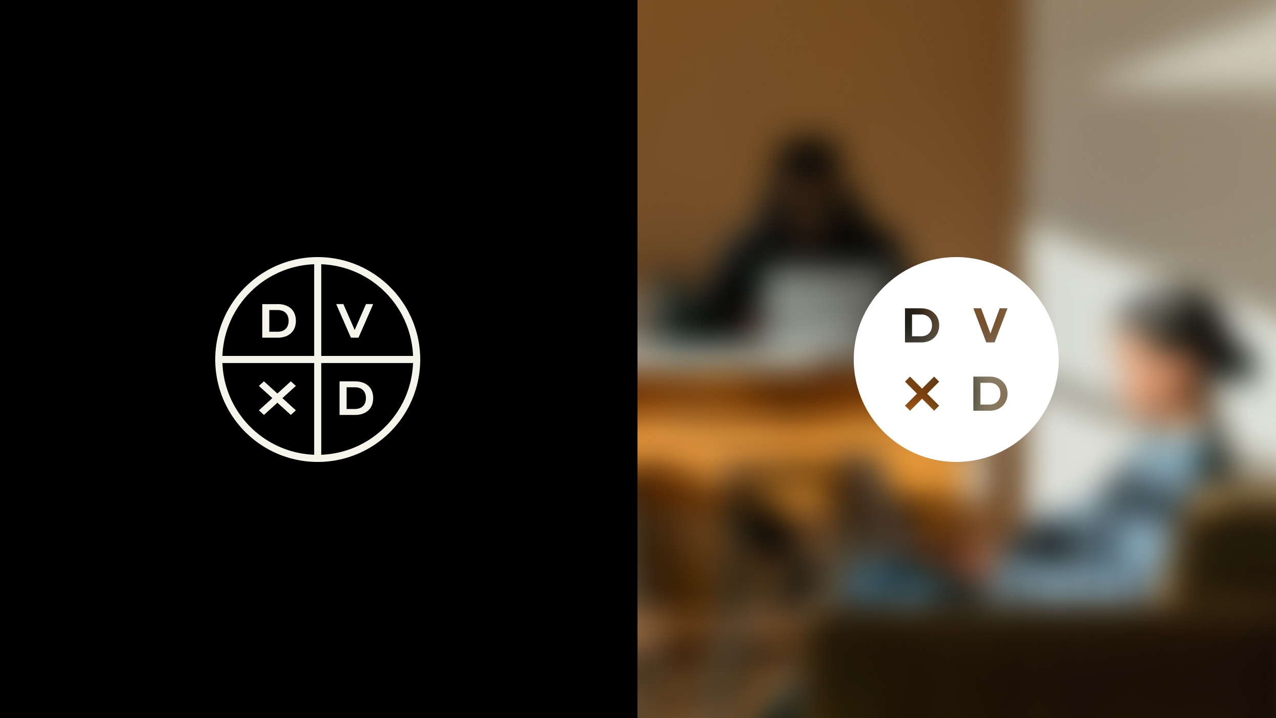 A comparison of the former and updated DVXD logo