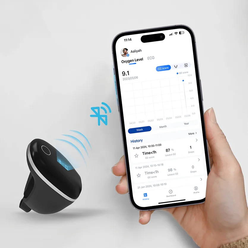 Camping scene with tent symbolizing 24h continuous runtime of Wellue O2Ring-S