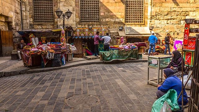 Street in front of Bab Zuweila Gate, Cairo, Egypt