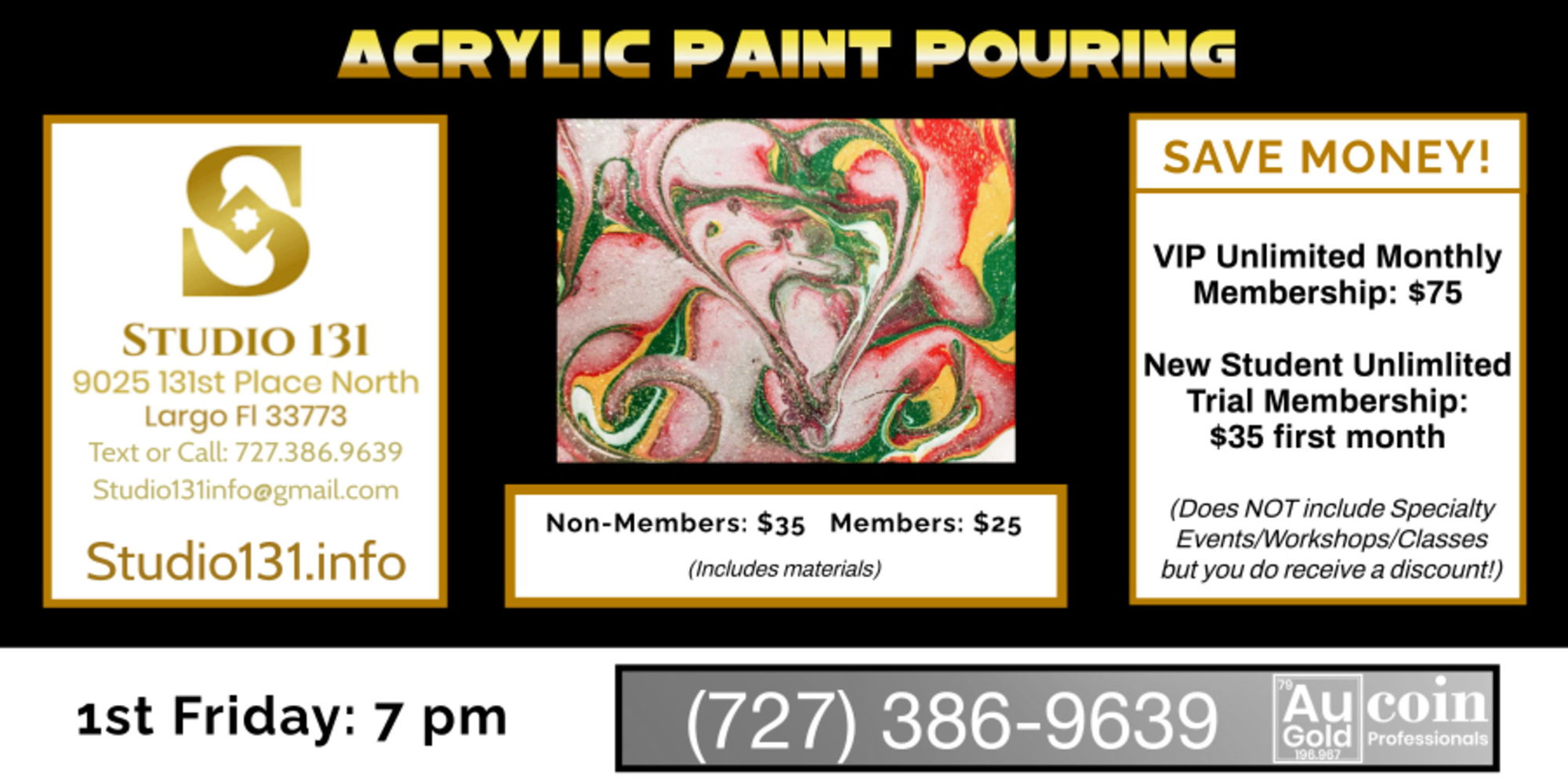 1st Friday Night Acrylic Paint Pouring promotional image
