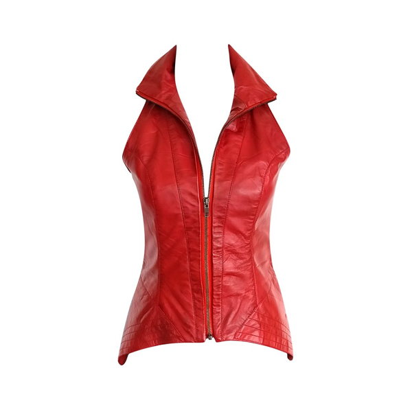 LISBON VEST - Red LEATHER