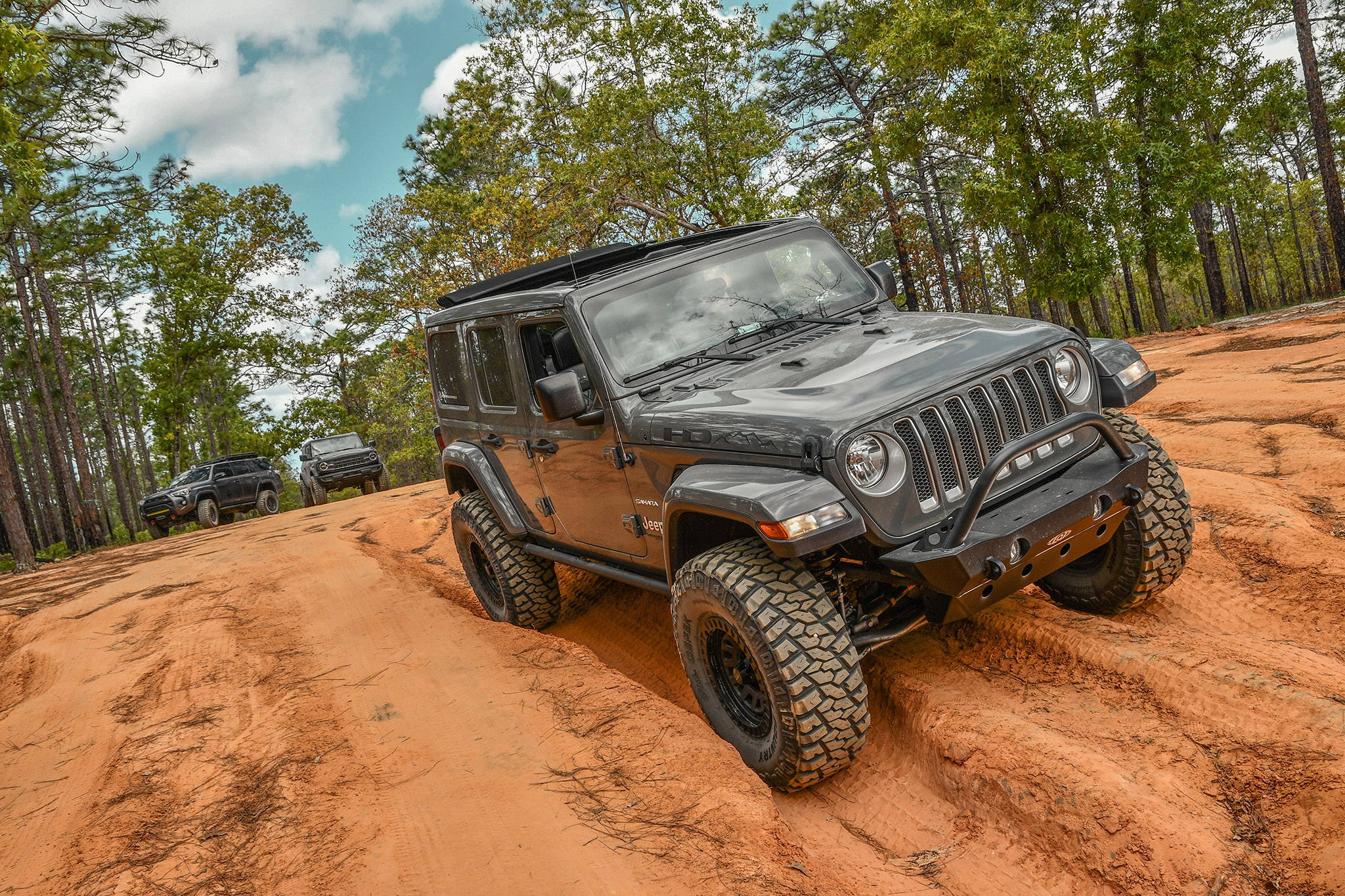 2019 Jeep Wrangler JL Lifted with HD Off-Road Overland Sector Venture Wheels in 17x9.0 All Satin Black