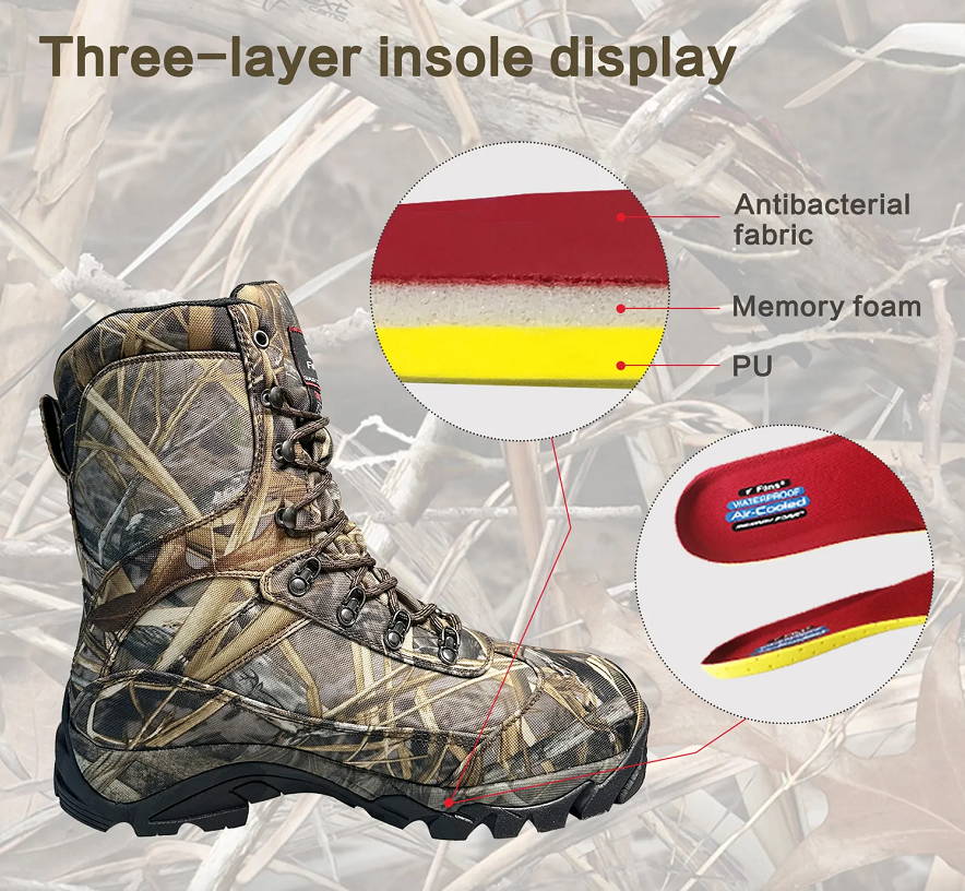 hunting boot with three layer memory foam insole for all day comfort