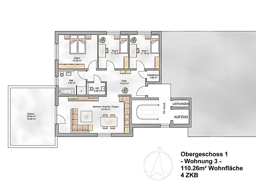  Marburg
- Wohnung 3 (1. Obergeschoss)