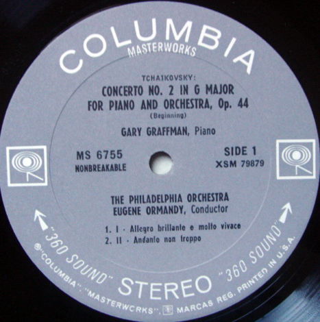 Columbia 2-EYE / GRAFFMAN-ORMANDY, - Tchaikovsky Piano ...