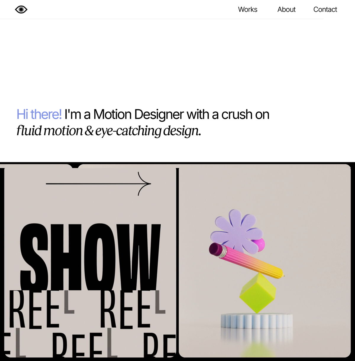 Screenshot of Patrycja Trela, from the motion design portfolios collection.