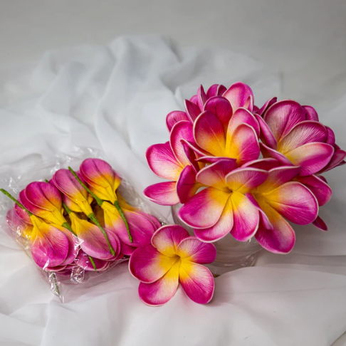 Orchid Frangipani Flowerhead ( 6 Pack )- Realistic Artificial Flowers