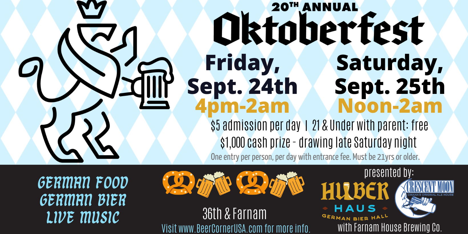 20th Annual Oktoberfest at Beer Corner USA promotional image