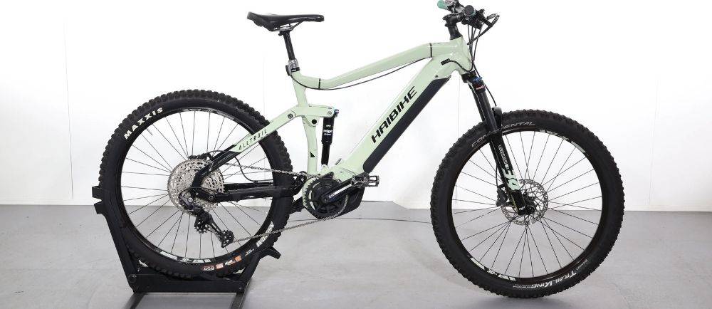 Haibike ebike on a stand