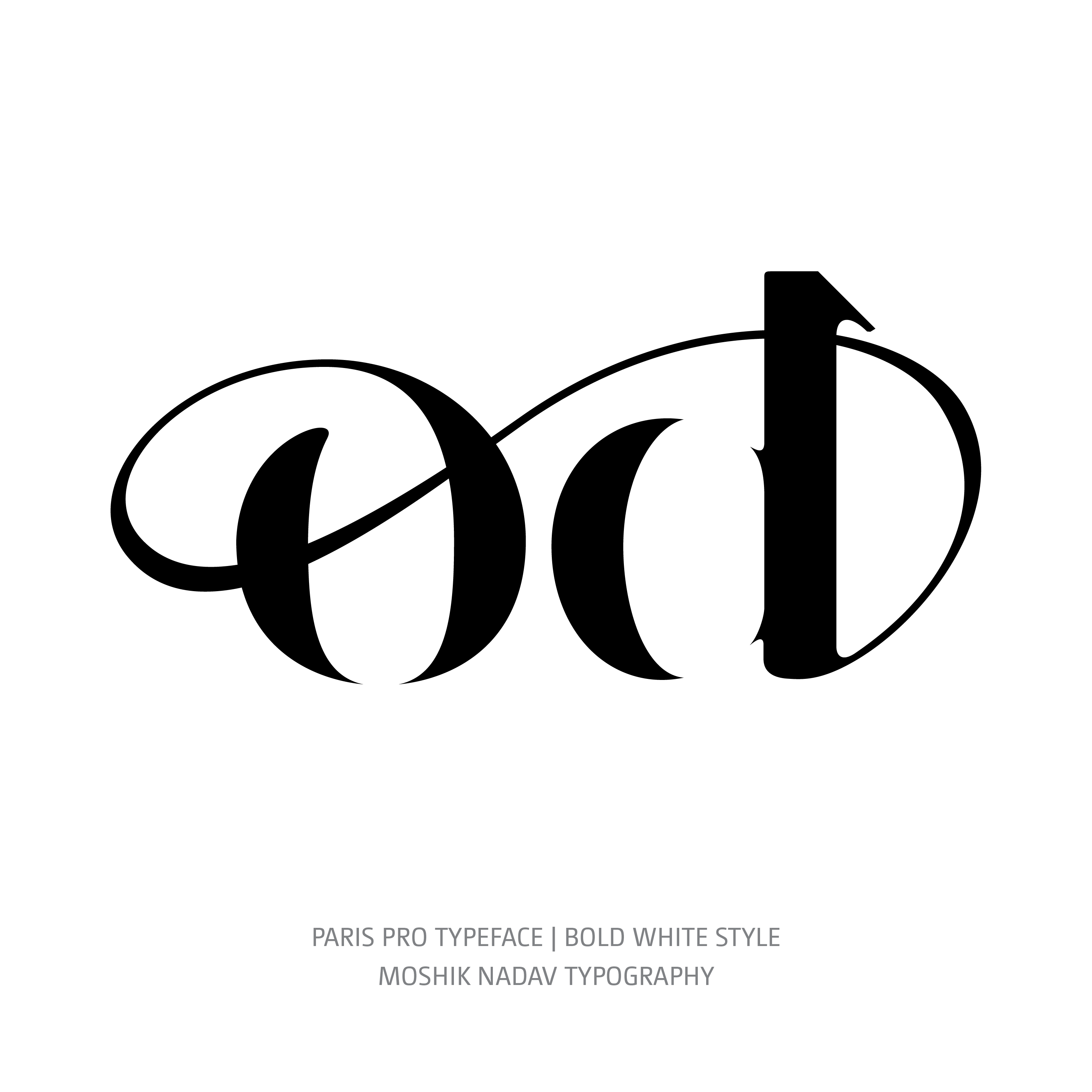 Paris Pro Typeface Bold White od ligature