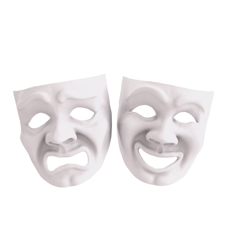 Sad and happy theater masks
