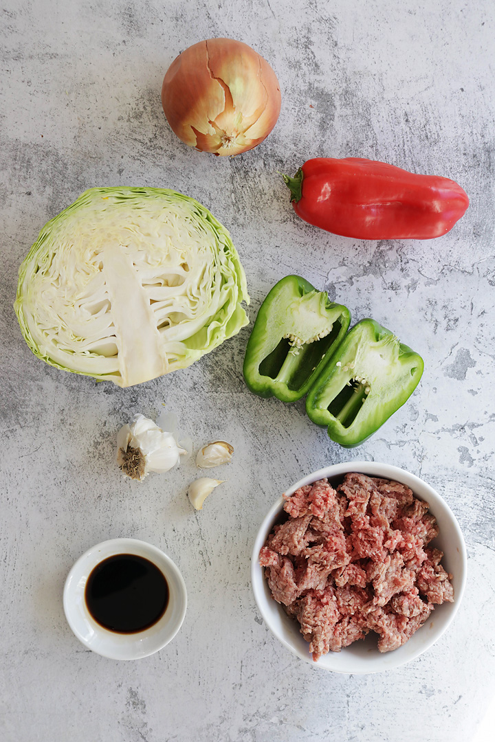 Keto Stir Fry with Cabbage Noodles