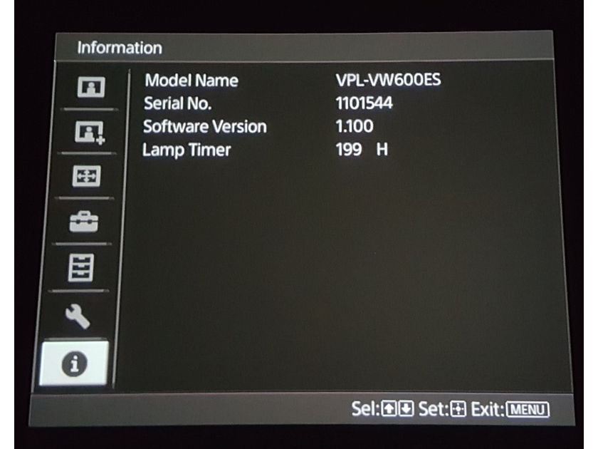 Sony VPL-VW600ES 4K Projector. MSRP $15,000
