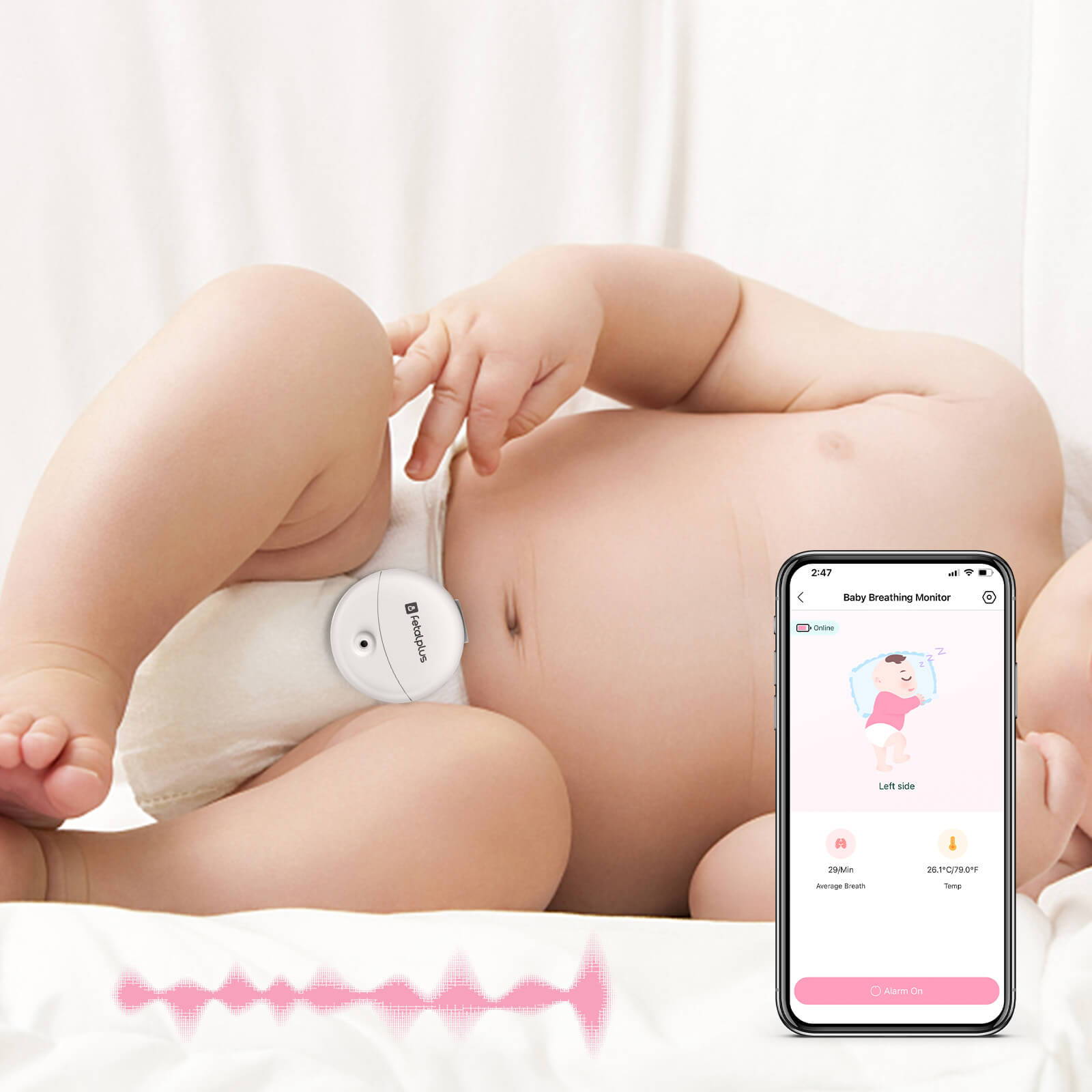FetalPlus Baby Sleep Breathing Monitor & Wireless Smart Gateway