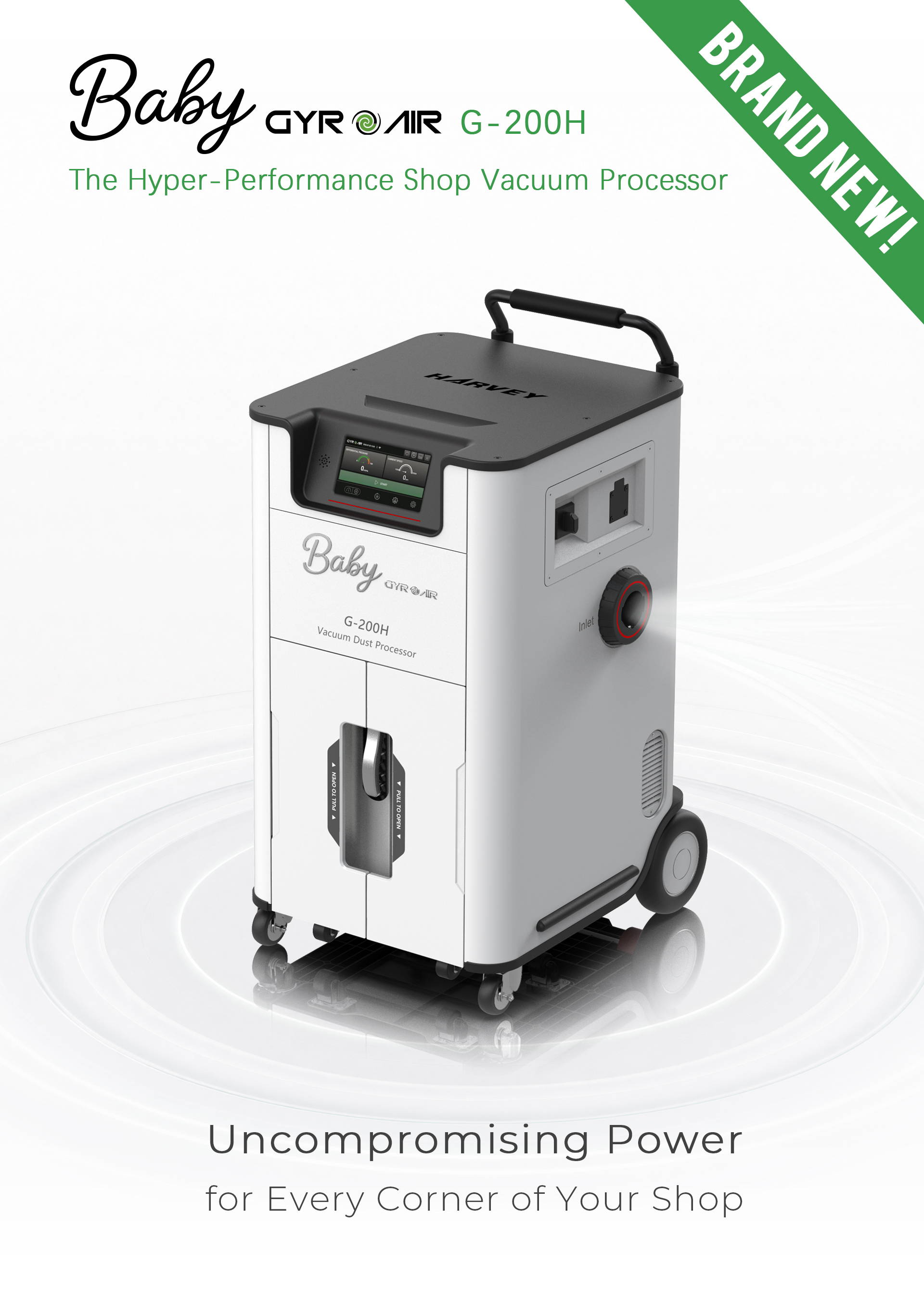 GYRO AIR G-700 Dust Processor for dust collection and extraction front view with control panel pressure gauge and 6 inch inlet