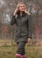 Women's game shooting attire featuring Combrook field coat.
