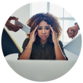 A stressed person that can be avoided by taking elderberry gummies benefits