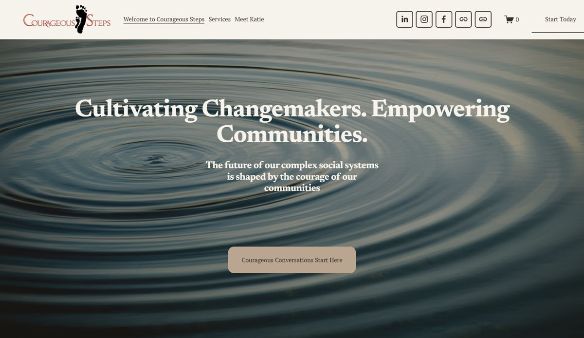 Screenshot of Maria “Katie” Courageous Steps, from the teacher portfolios collection.
