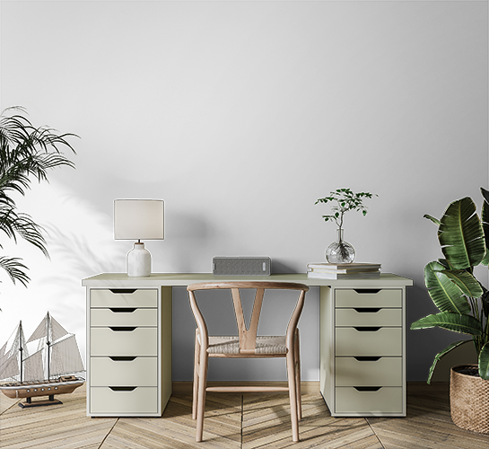 Green minimalist home office ideas