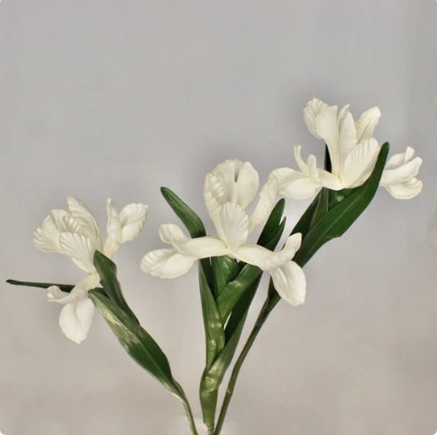 White Dutch Iris -Realistic Artificial Flowers