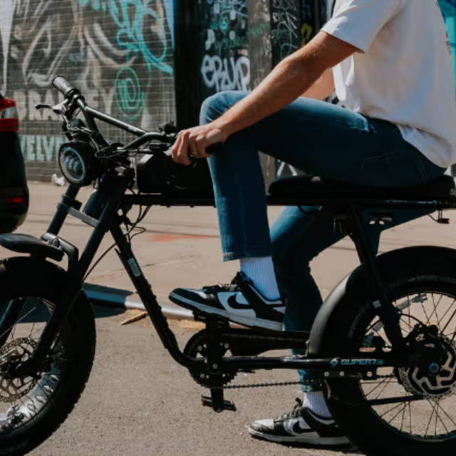 man on electric bike with fat tires